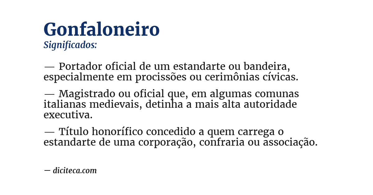 Significado de gonfaloneiro