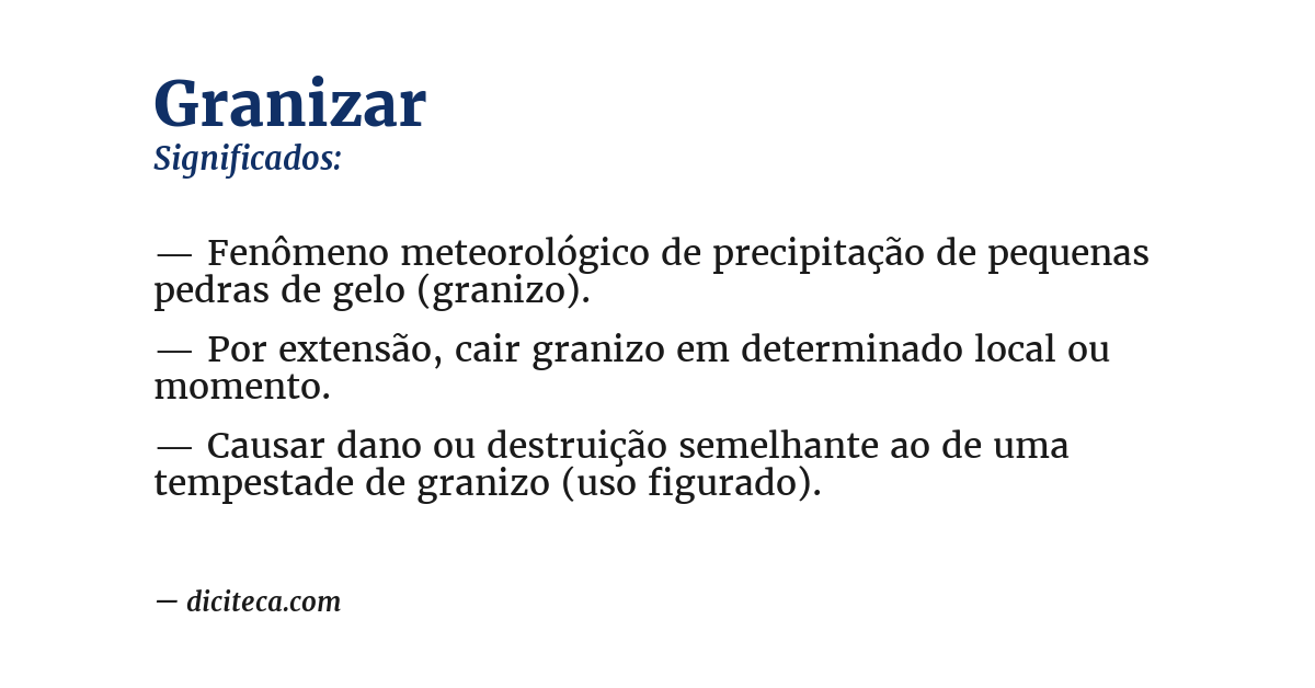 Significado de granizar