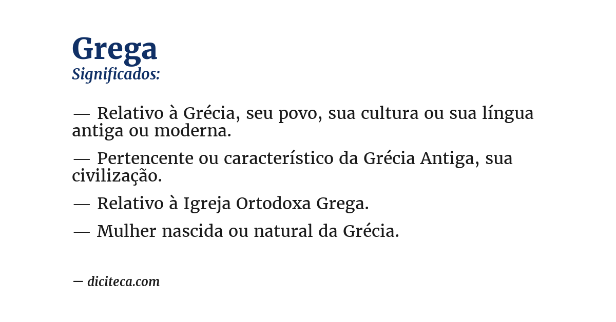 Significado de grega