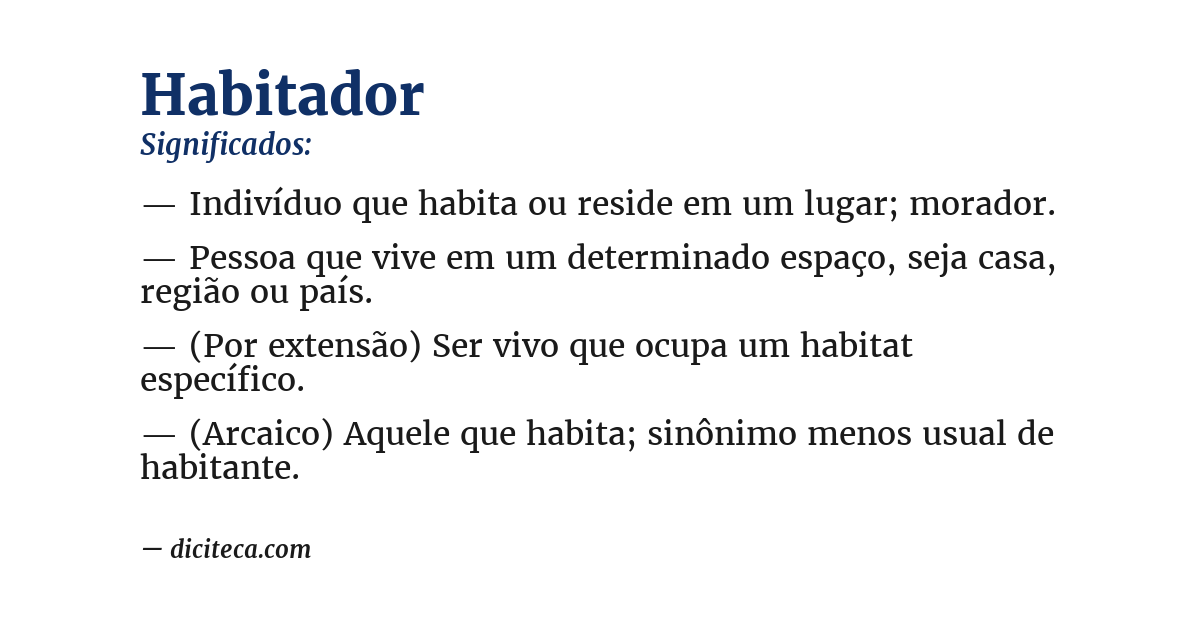 Significado de habitador