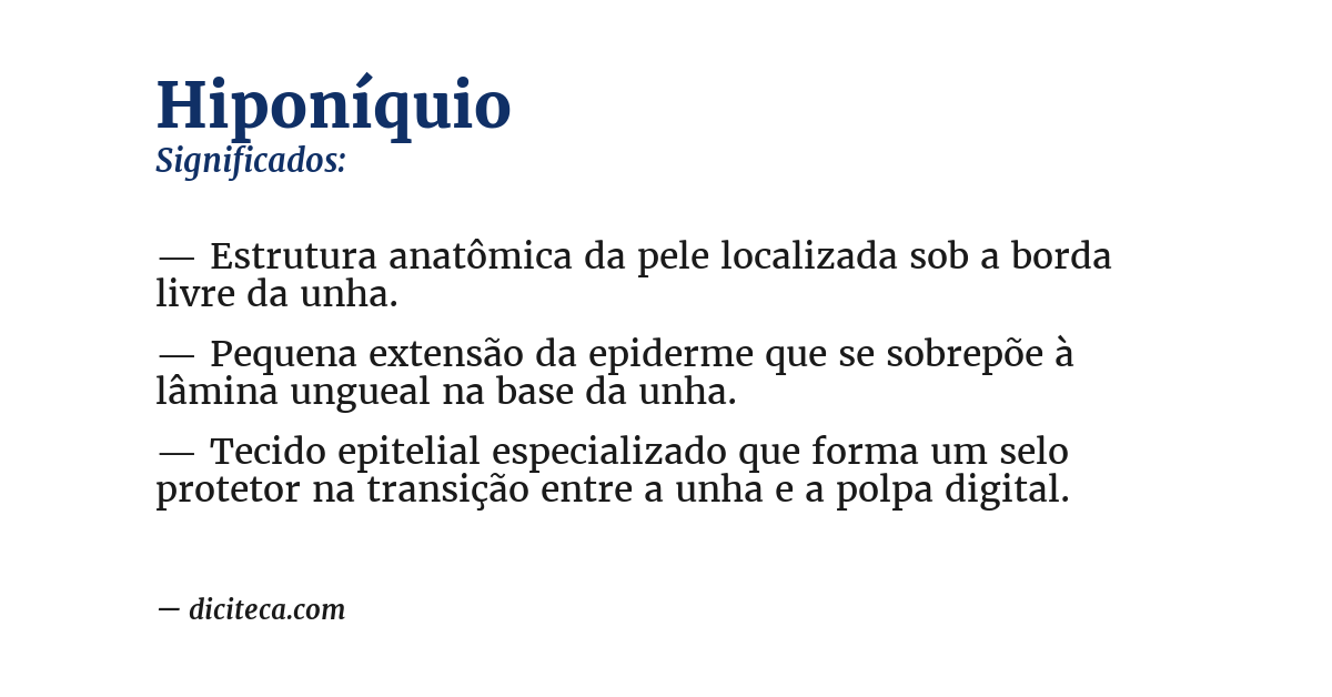 Significado de hiponíquio