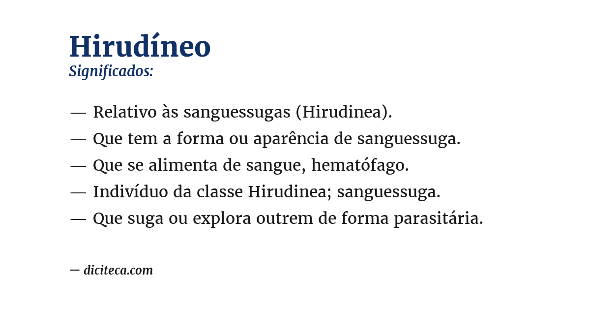 Significado de hirudíneo
