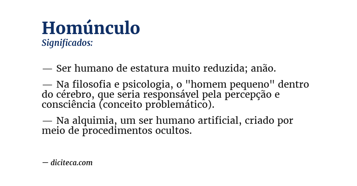 Significado de homúnculo