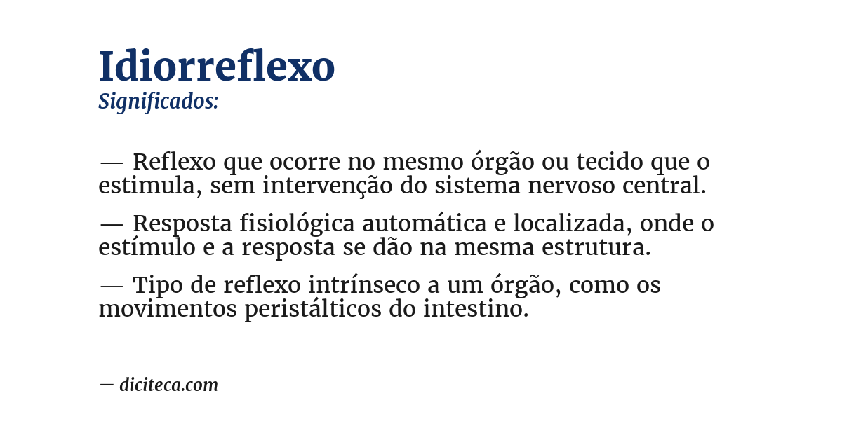 Significado de idiorreflexo