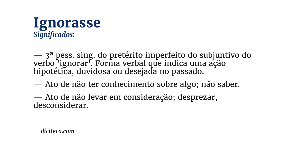 Significado de ignorasse
