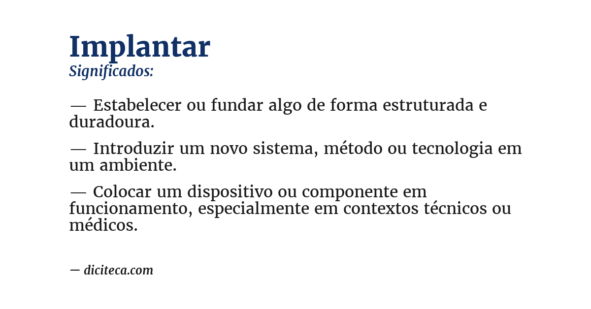 Significado de implantar