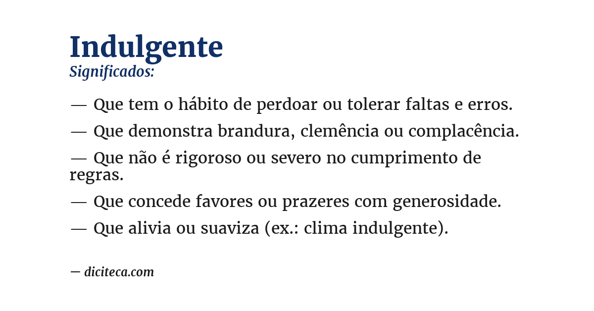 Significado de indulgente