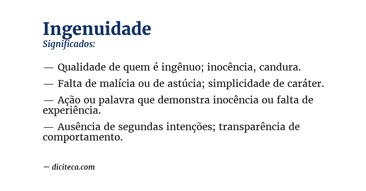 Significado de ingenuidade