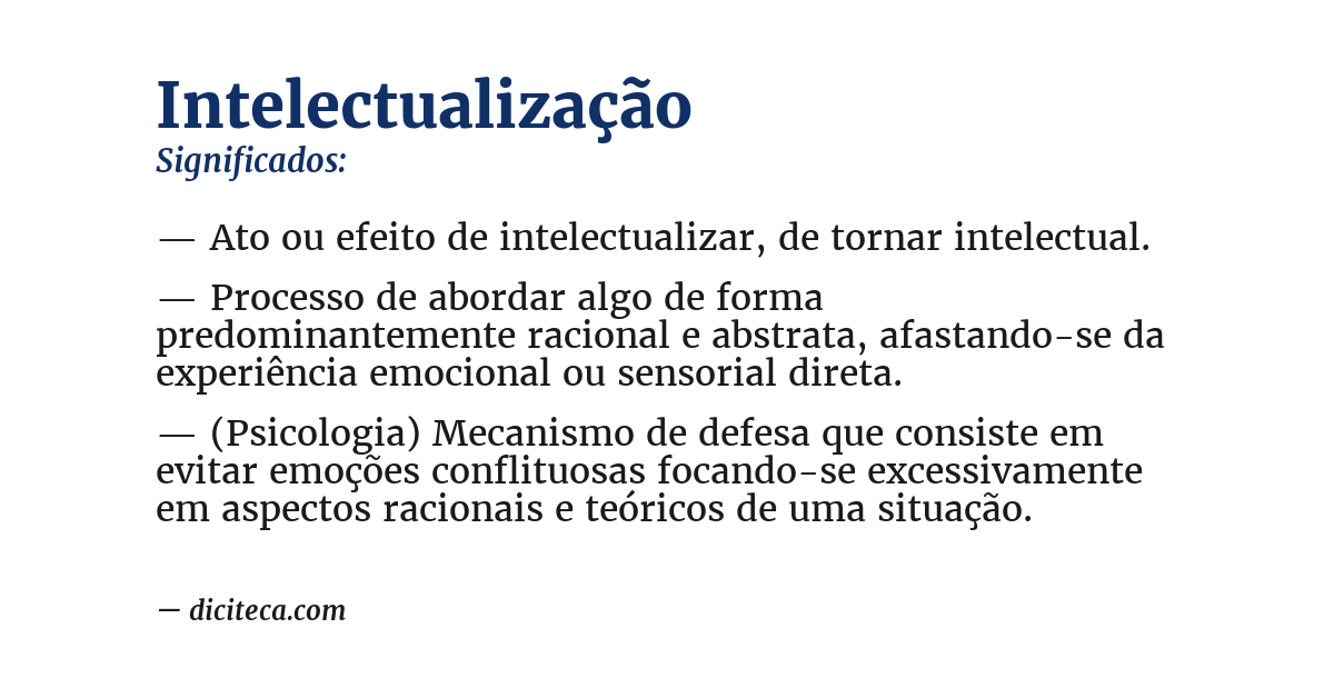 Significado de intelectualização