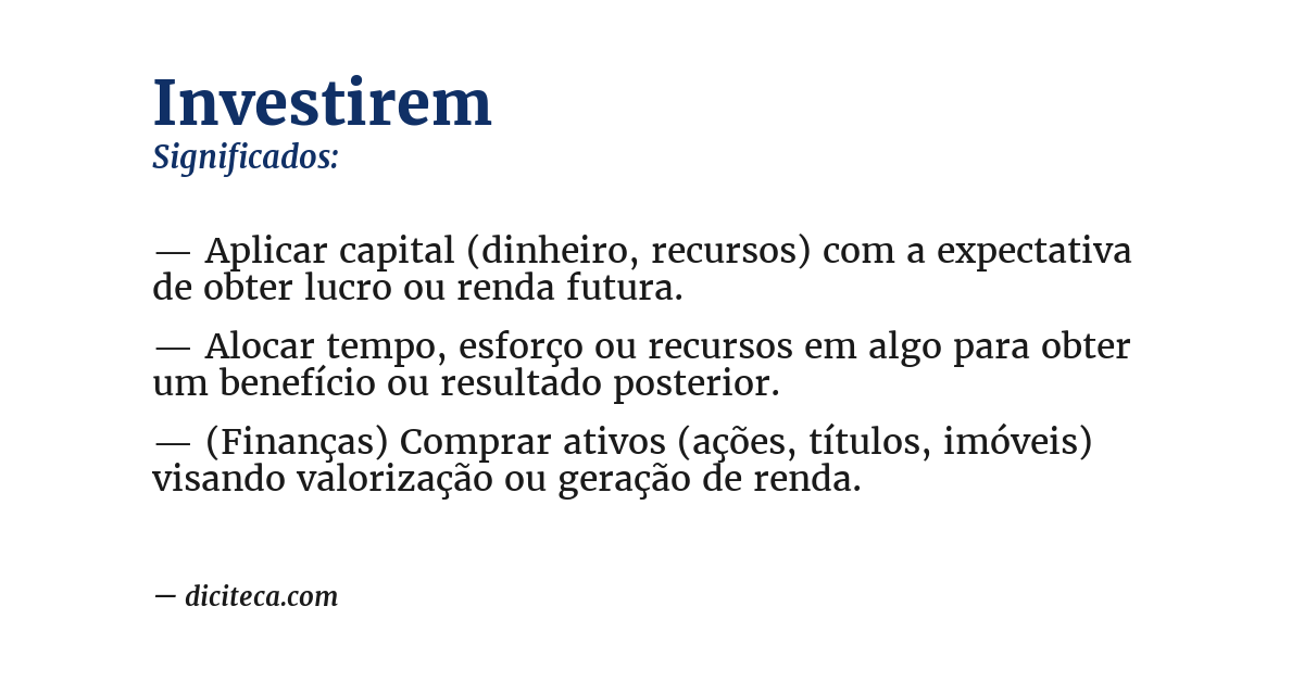 Significado de investirem