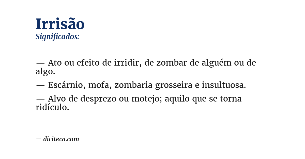 Significado de irrisão