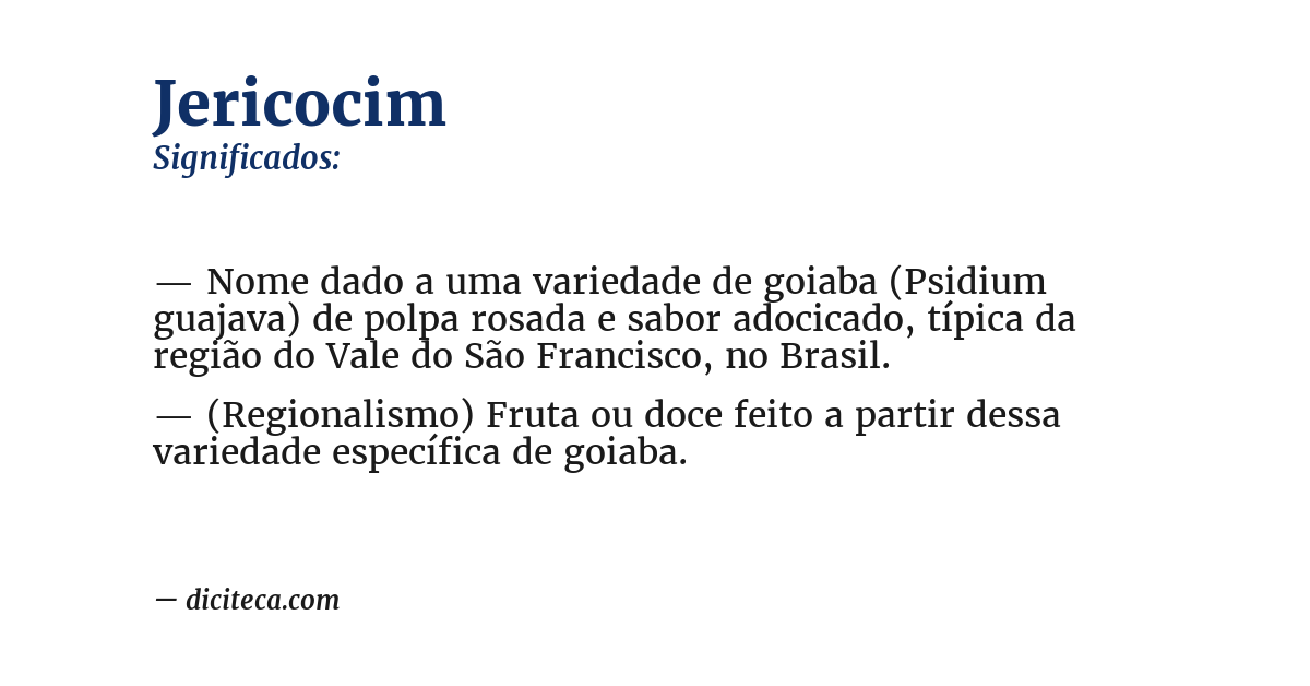 Significado de jericocim