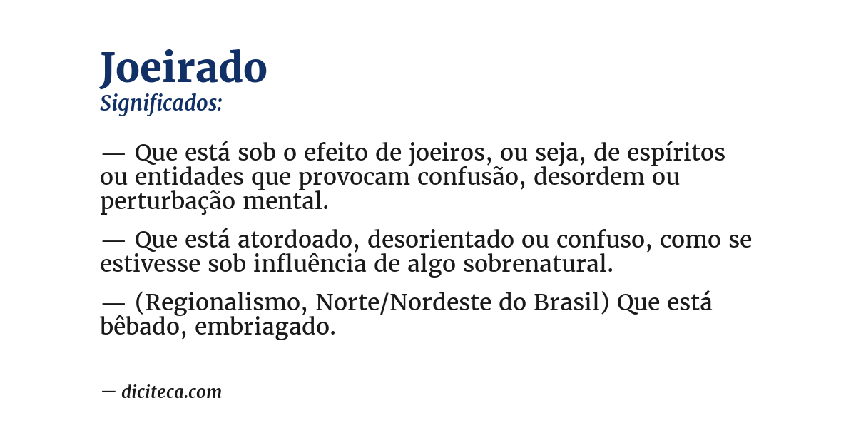 Significado de joeirado