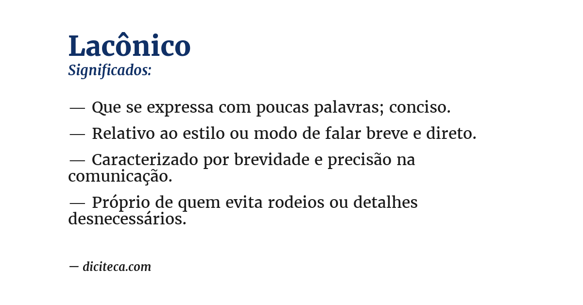 Significado de lacônico
