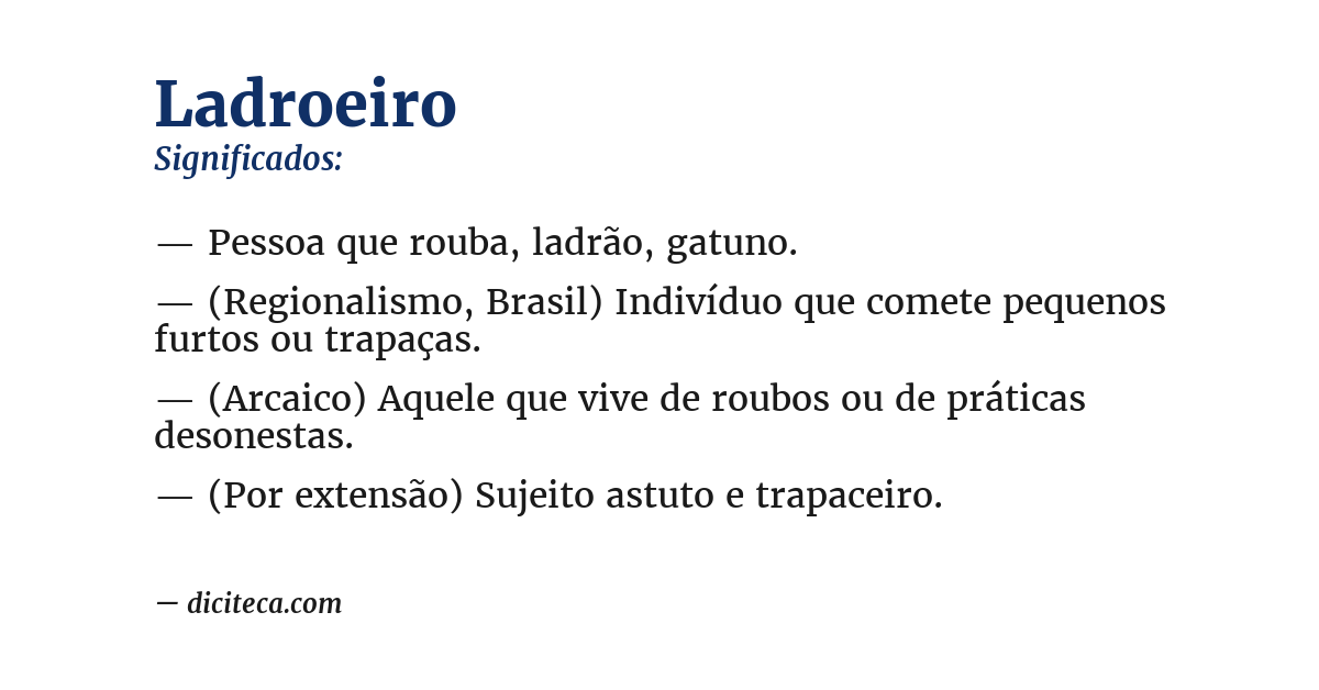 Significado de ladroeiro