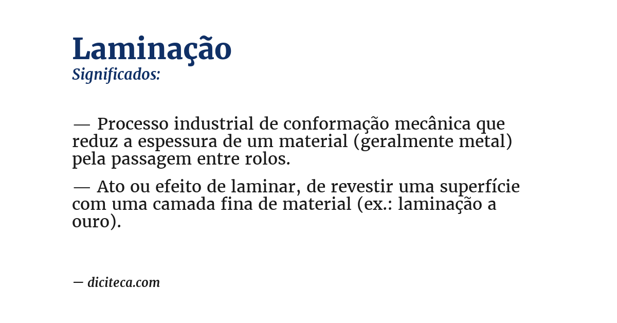 Significado de laminação