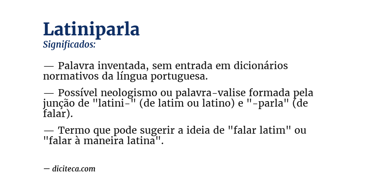 Significado de latiniparla
