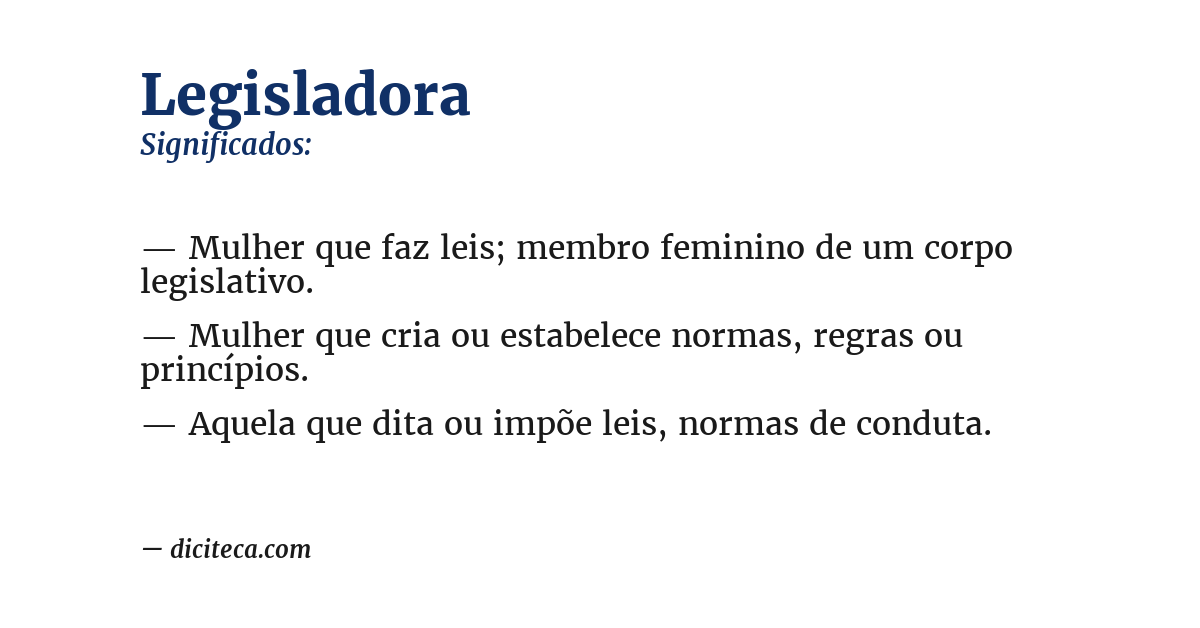 Significado de legisladora