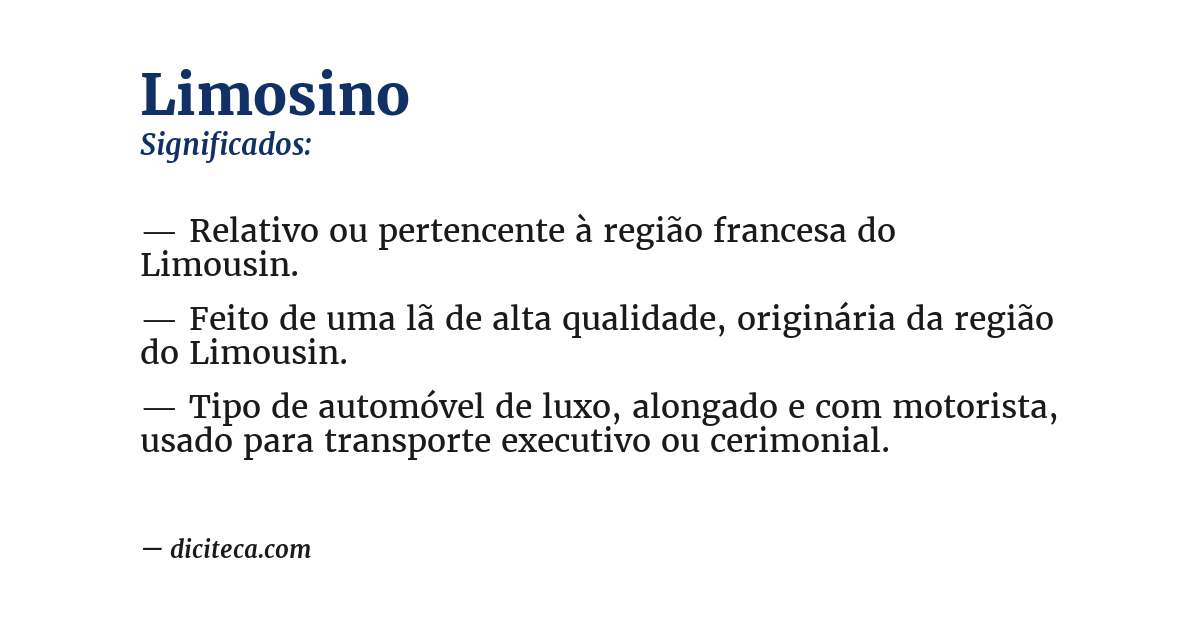 Significado de limosino