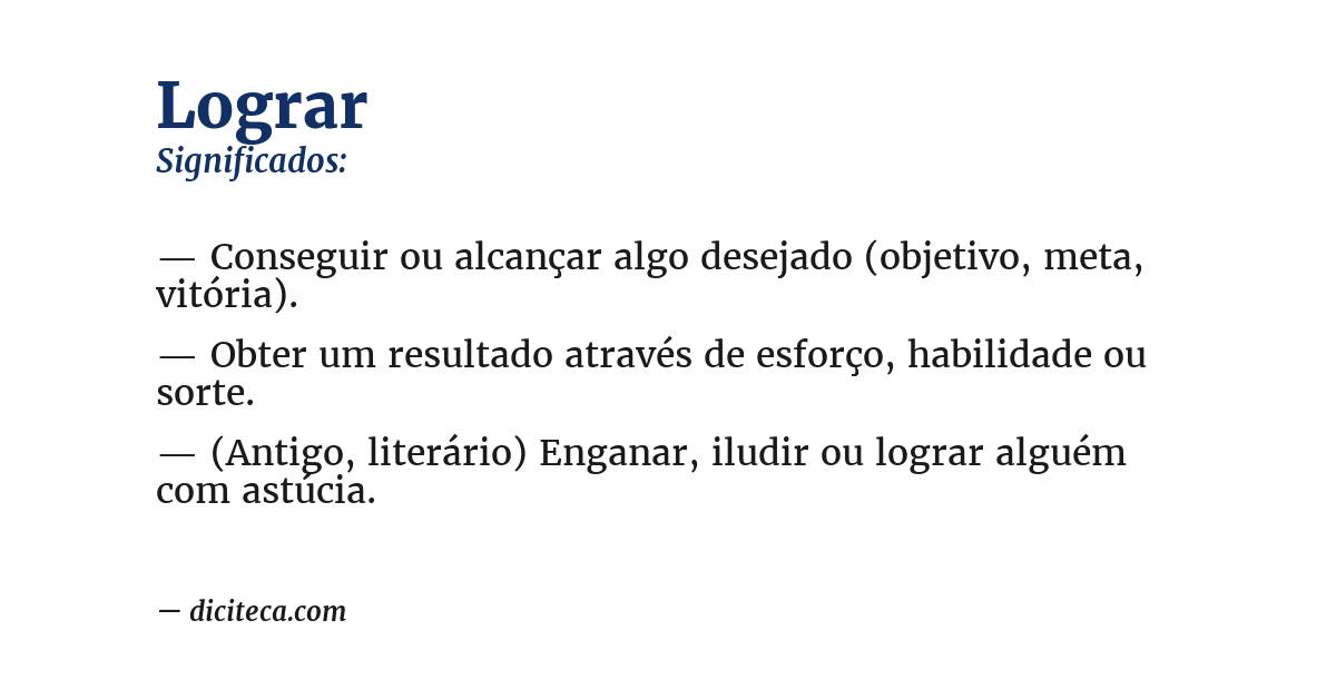 Significado de lograr