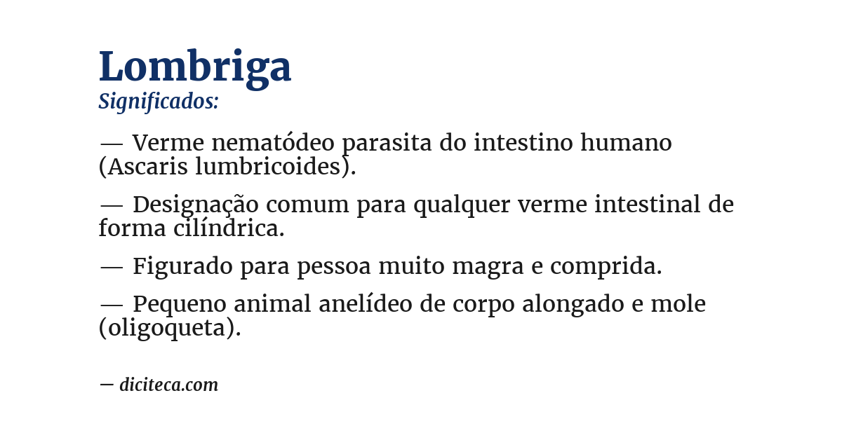 Significado de lombriga