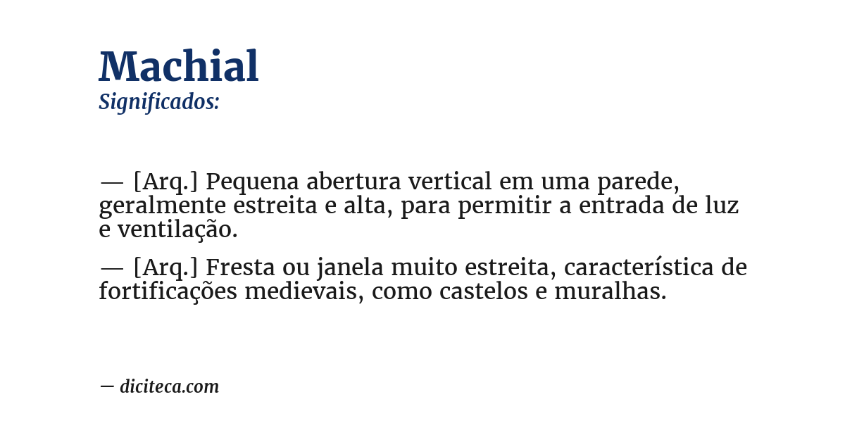 Significado de machial