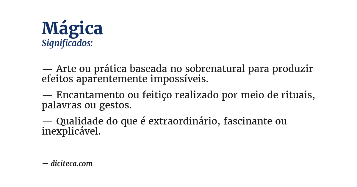 Significado de mágica