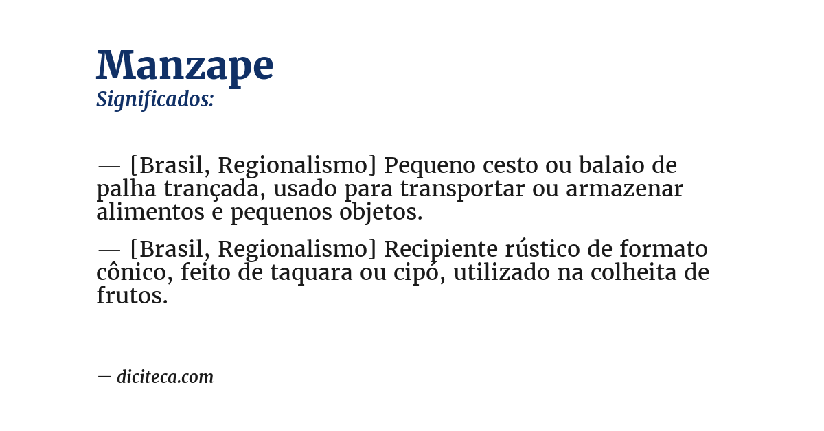 Significado de manzape