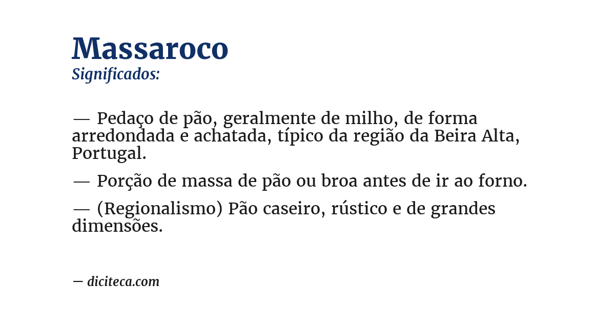 Significado de massaroco