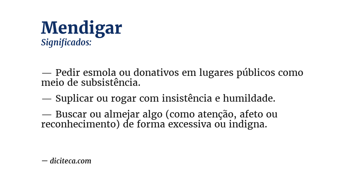Significado de mendigar