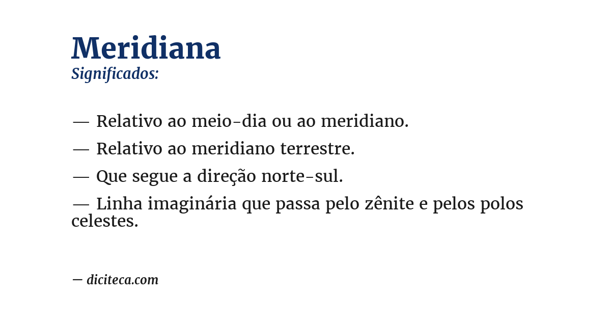 Significado de meridiana