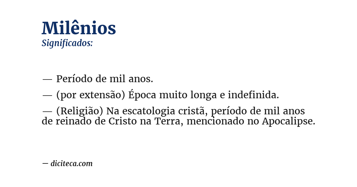 Significado de milênios