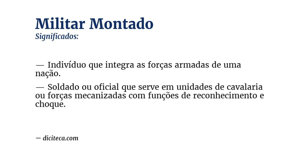 Significado de militar montado