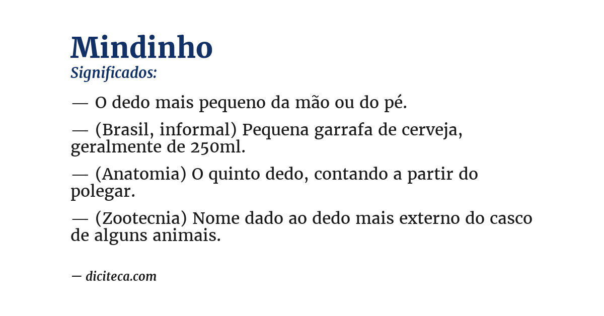 Significado de mindinho