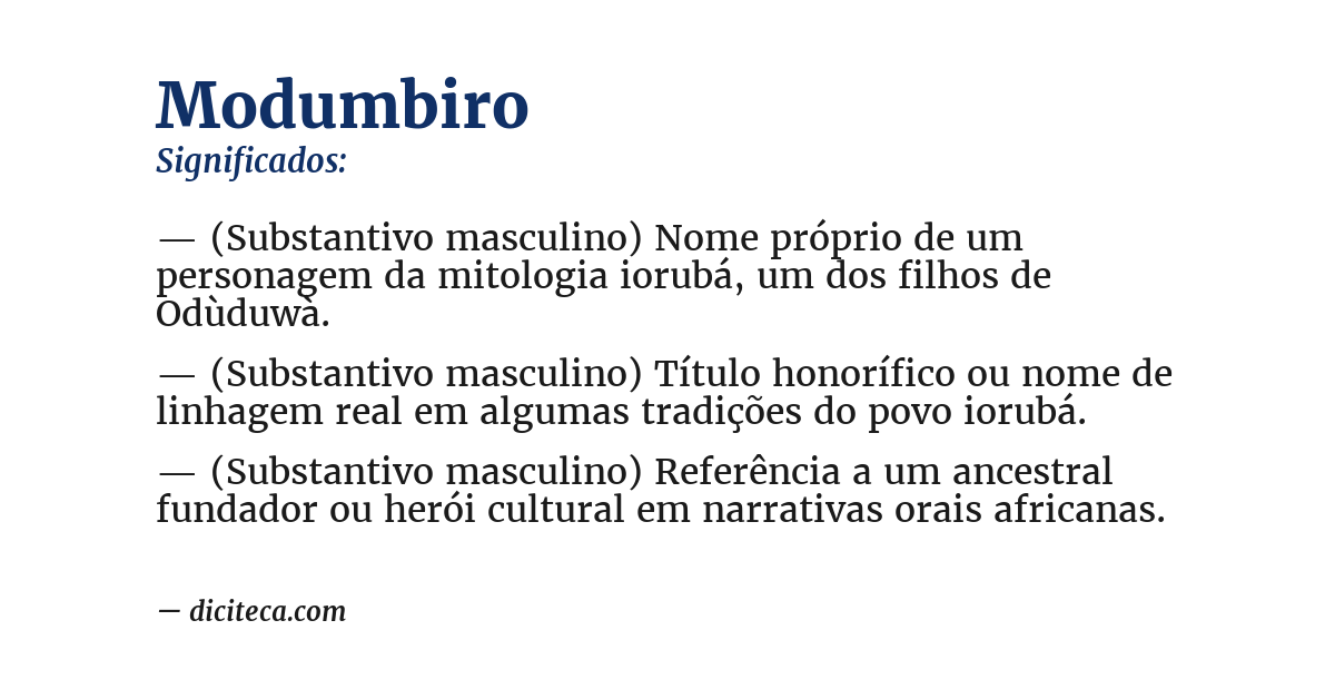 Significado de modumbiro
