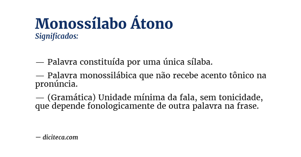 Significado de monossílabo átono