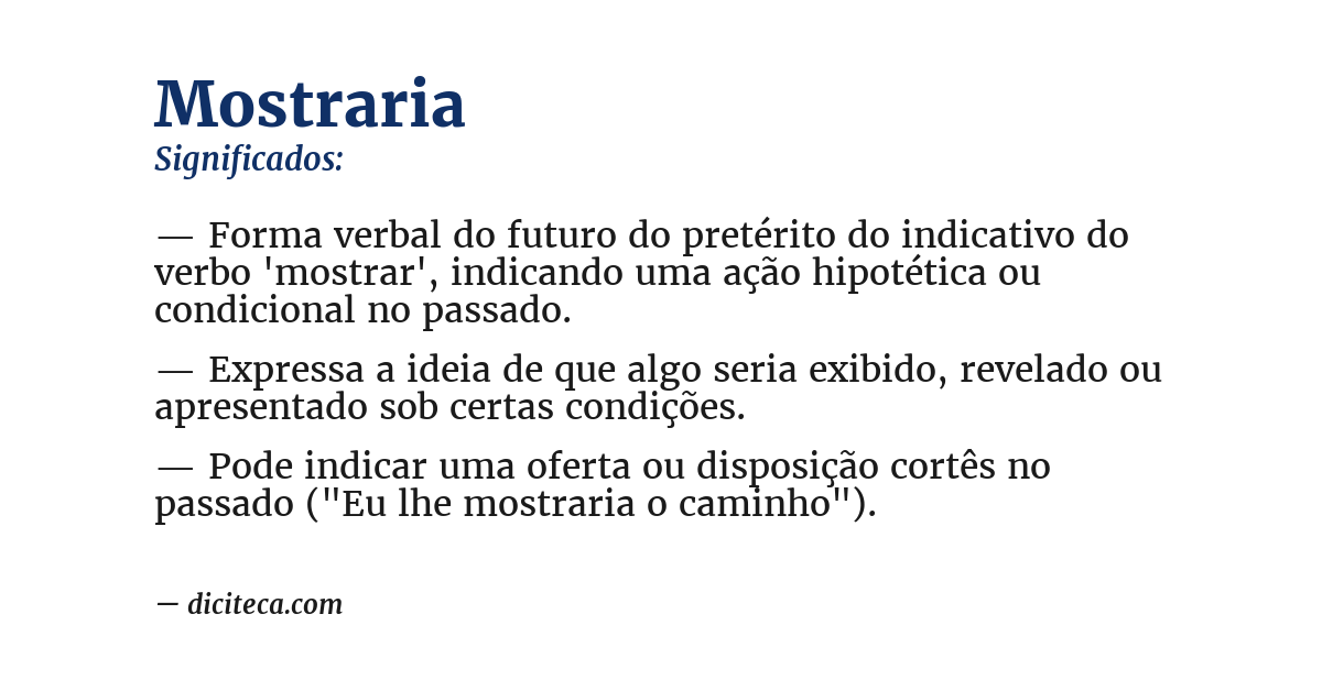 Significado de mostraria