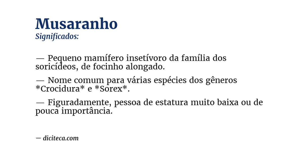 Significado de musaranho