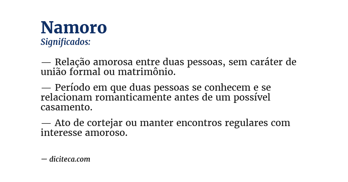 Significado de namoro