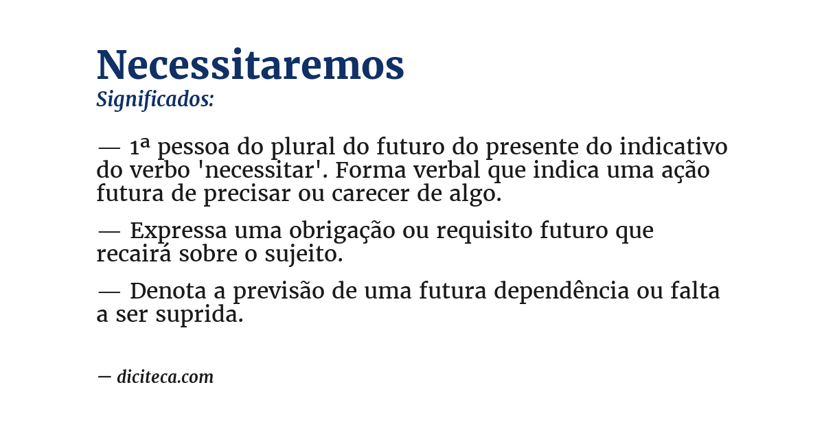 Significado de necessitaremos