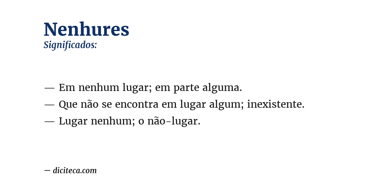 Significado de nenhures