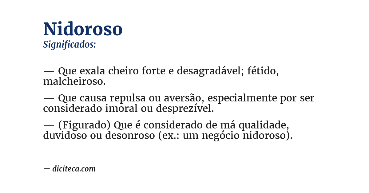 Significado de nidoroso