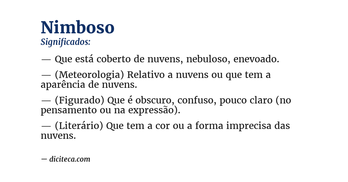 Significado de nimboso