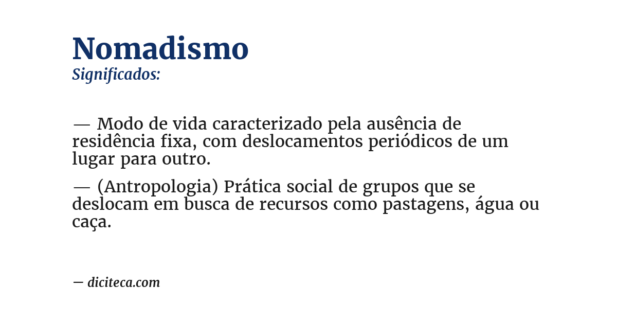 Significado de nomadismo
