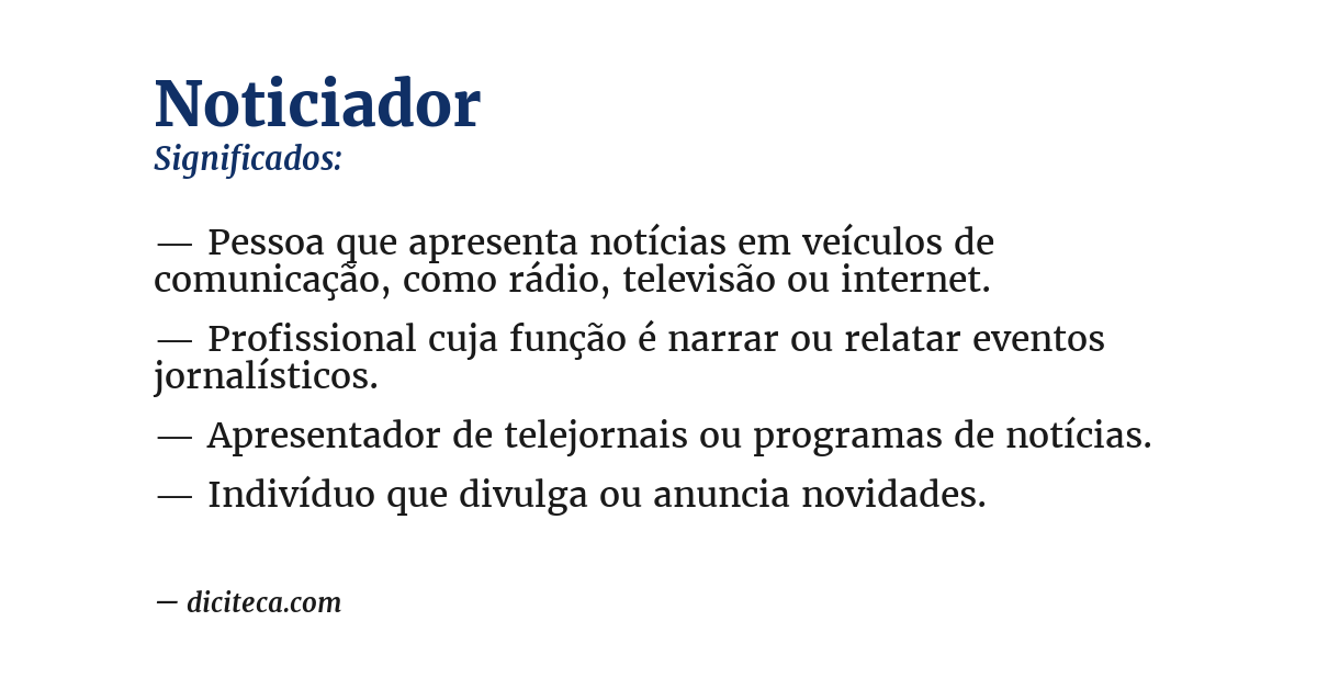 Significado de noticiador