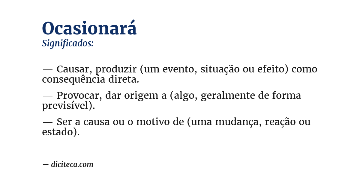 Significado de ocasionará