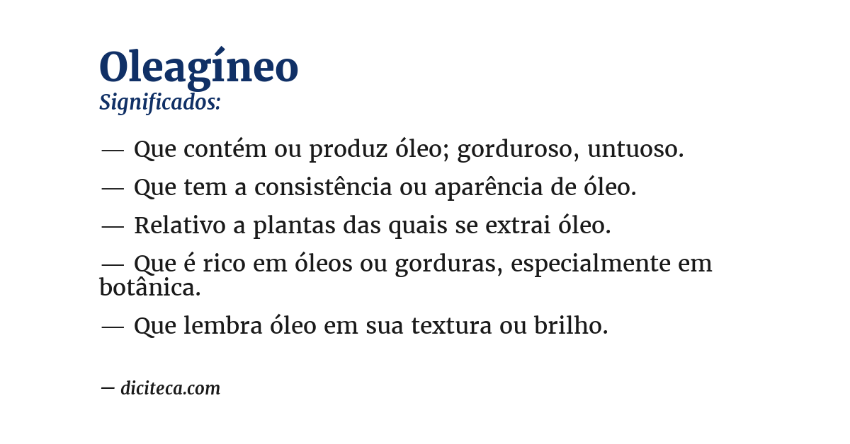 Significado de oleagíneo