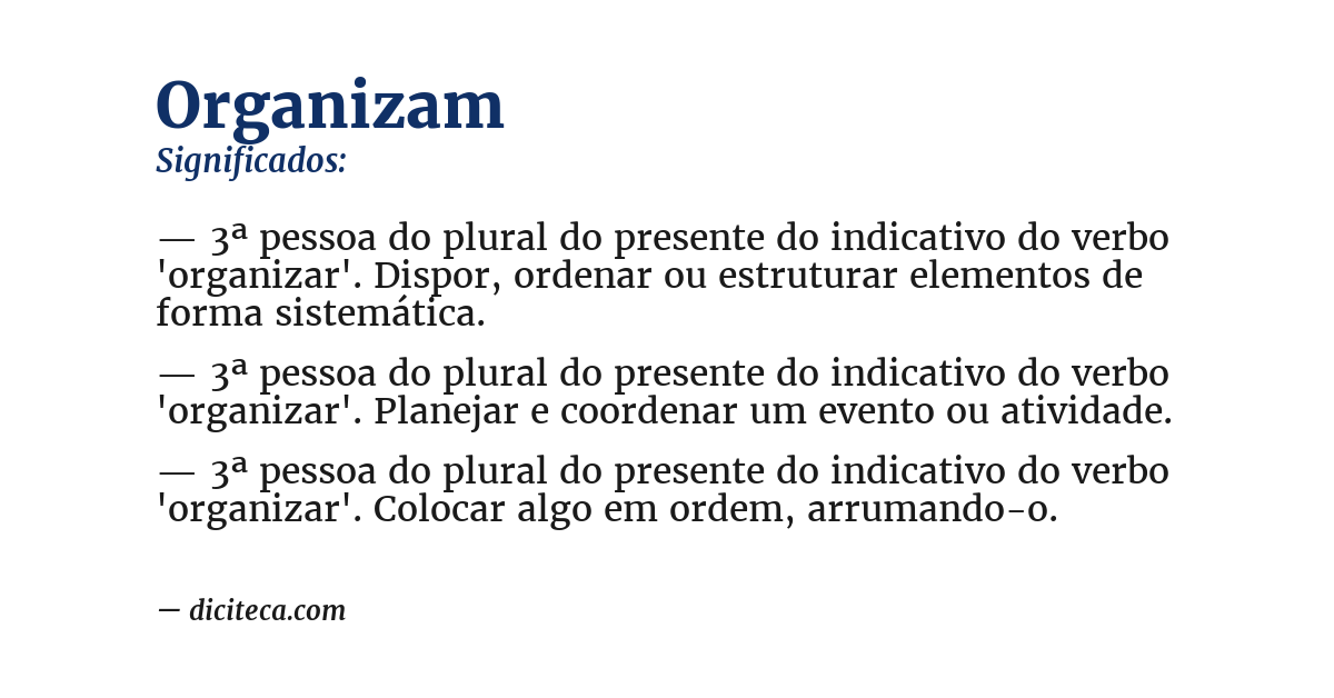 Significado de organizam