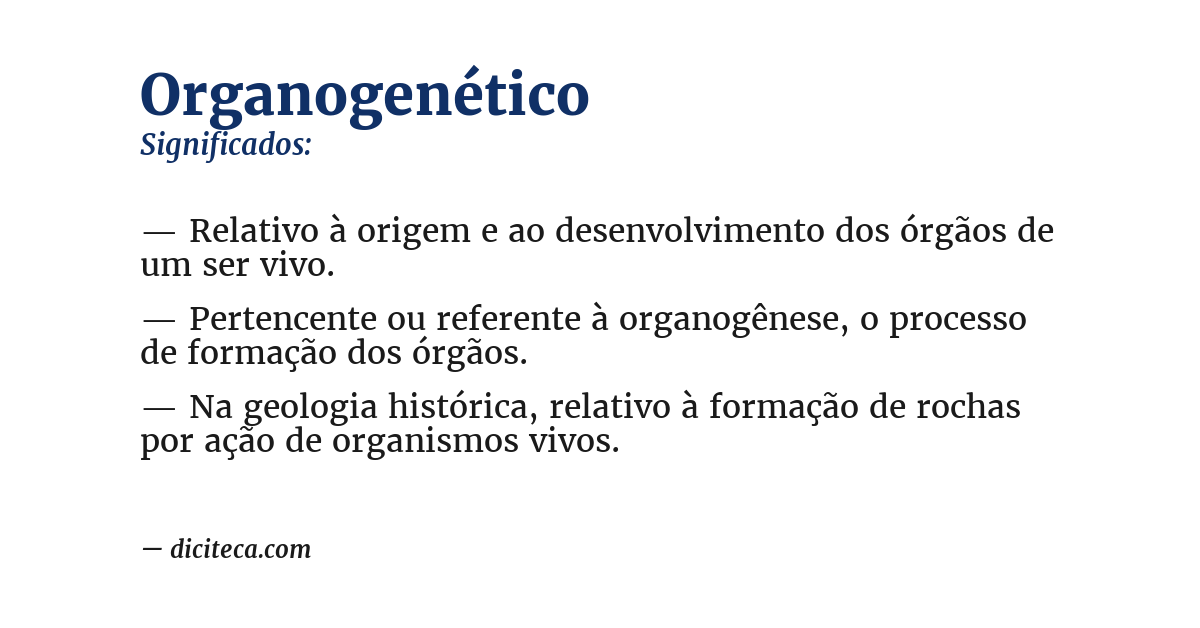 Significado de organogenético