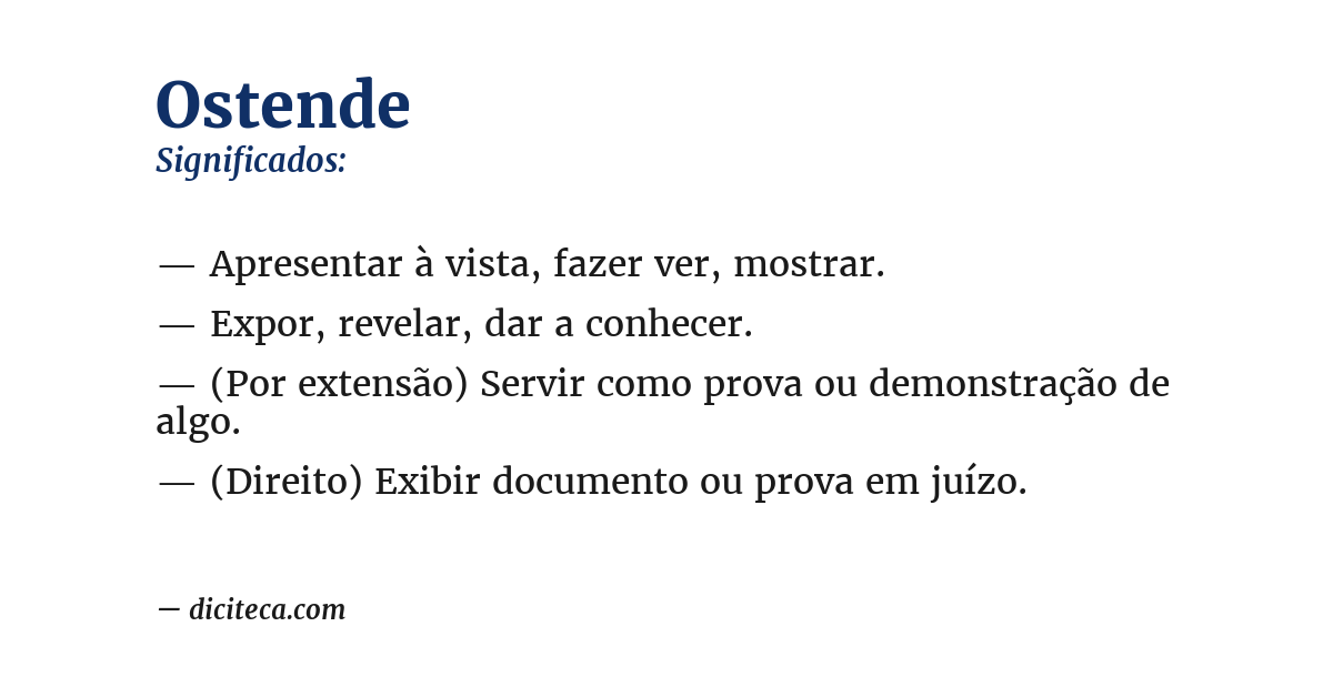 Significado de ostende